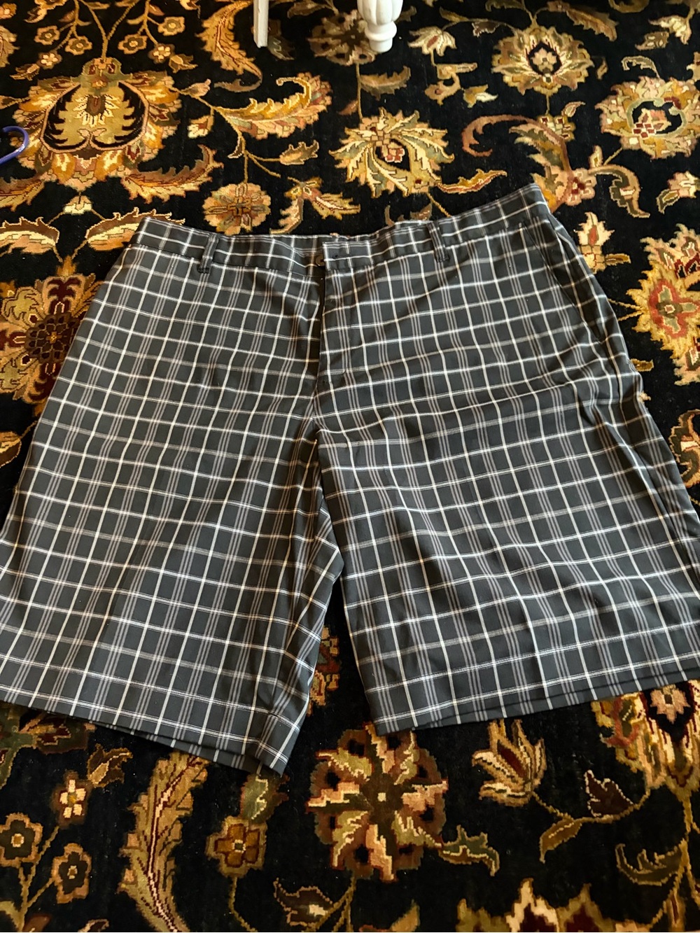 Nike Men’s Plaid Performance Golf Shorts - Black/White